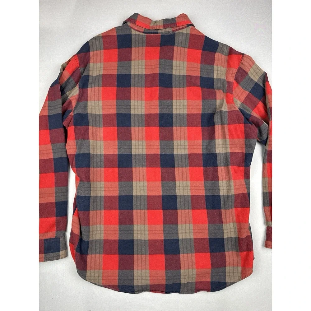 Nike 6.0 Plaid Flannel Button Up Shirt Red Navy Skateboarding Size XL